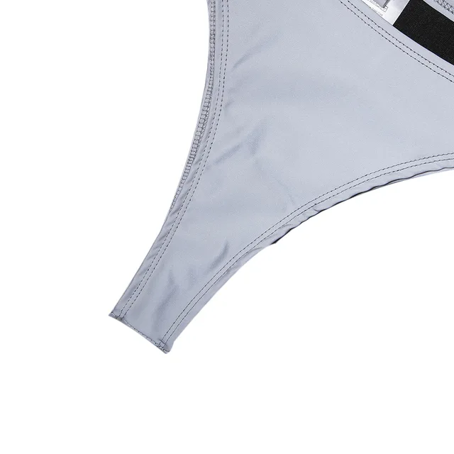 White Reflective Wide Strap Bikini Set 27