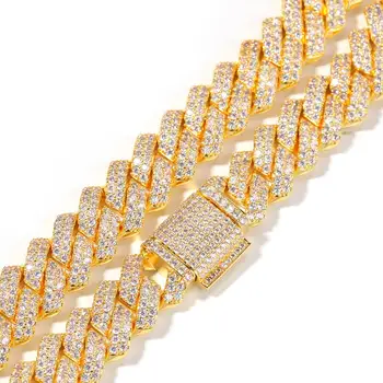 

13mm Cuban Chain Micro Pave Cubic Zircon Mixed Luxury Full Iced Out Bling Bling Charms Hip Hop Fashion Jewelry Men Women