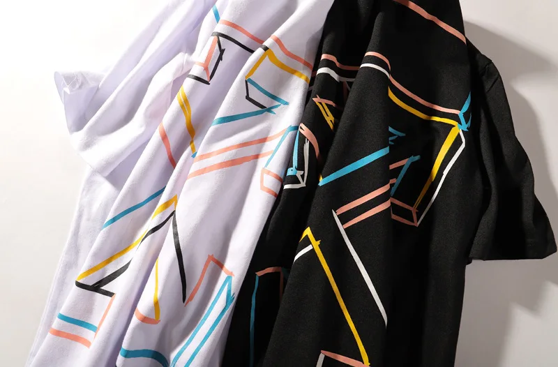 

Popular Brand 2019 Spring And Summer New Style off Ow Poland Qualified Color Yin Fang Tee Printed Mixed Colors Short Sleeve T-sh