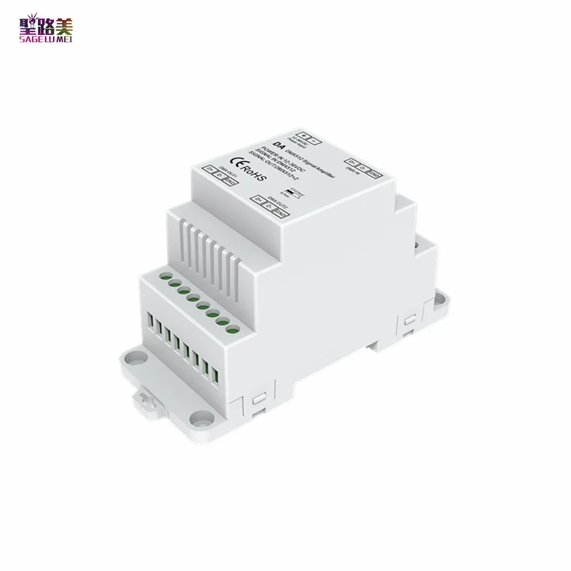 Усилитель сигнала DA DC12V-36V DMX 2-канальный фото-Электрический изоляционный Din-рейку