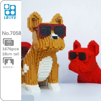 

Boyu Cartoon Eyeglasses Bull dog Spotted Dog Building Blocks 3D Model Animal Pet Mini Diamond Blocks Bricks Toy for Boy Gifts