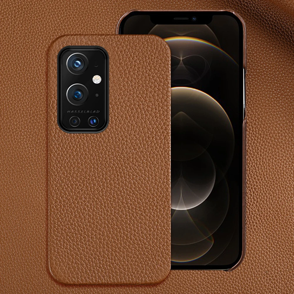 Чехол из натуральной зернистой кожи для телефона Oneplus 9 Pro 9R 8 7 6T 7T 5T 6 5 Nord N100 One plus