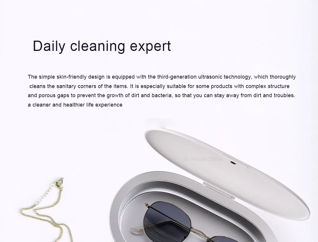 Новая Xiaomi Youpin ультразвуковая Чистящая машина 45000 Гц высокочастотная Водонепроницаемая 304 нержавеющая сталь бытовая стиральная машина