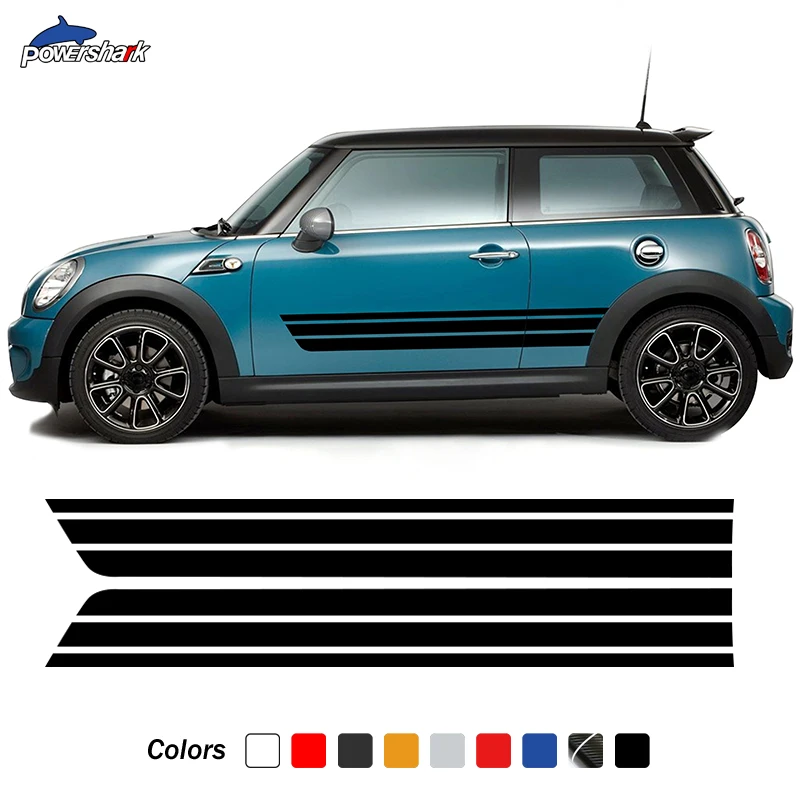 Гонки Ралли Спорт дверь боковые полосы юбка Наклейка для MINI Cooper S One JCW R50 R52 R53 R56 R57 F55 F56 F57 аксессуары|Наклейки