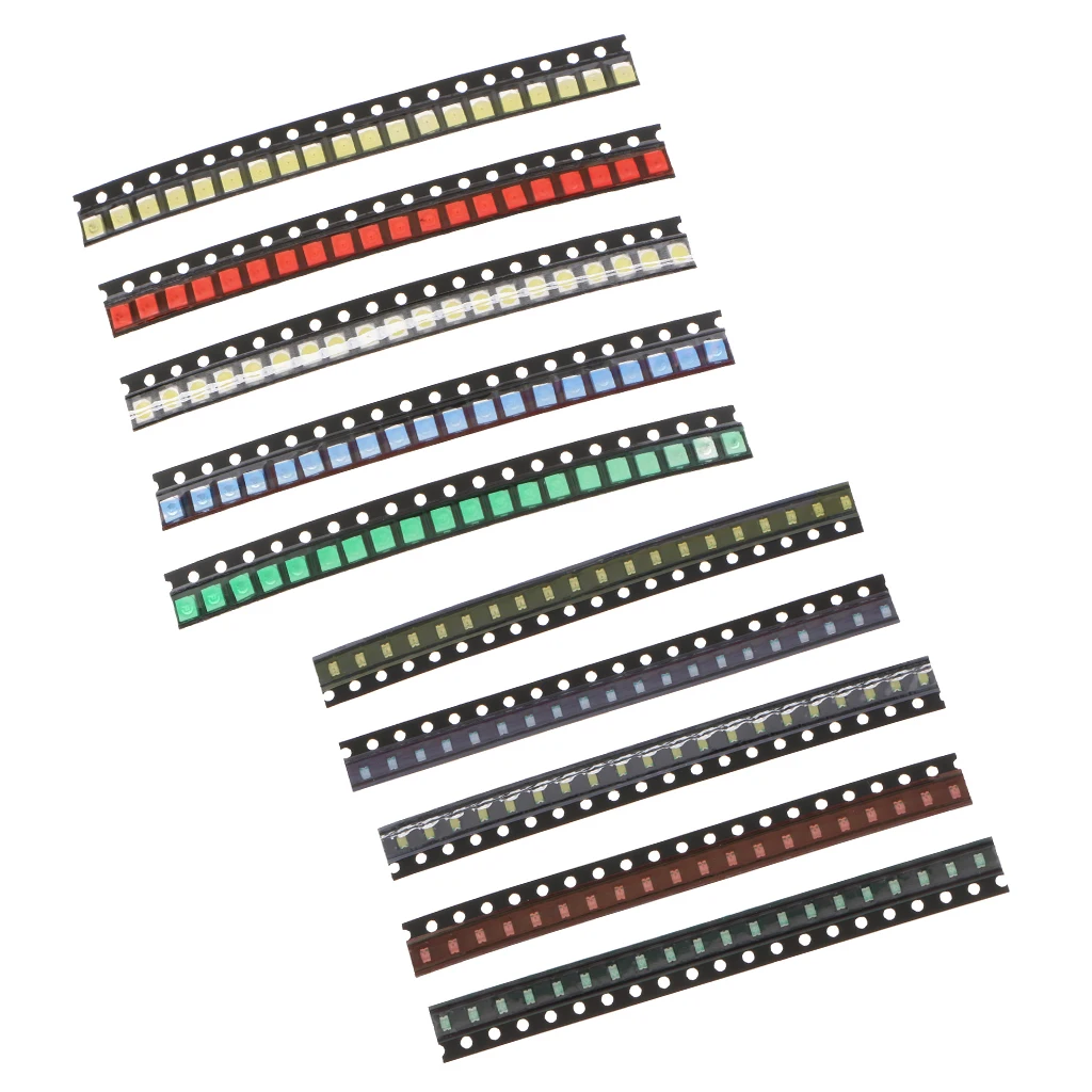 200 Pcs SMD LED Diode Lights Assorted Kit(Mini Chip for PCB DC 20mA) Super Bright Lighting Bulb Lamps Electronics Components