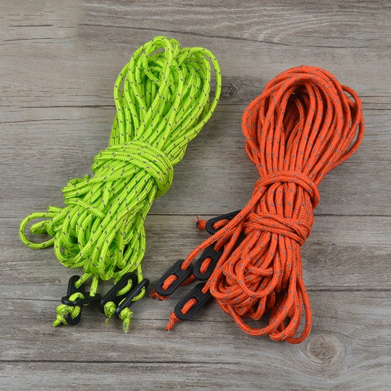 

Desert&Fox Reflective Tent Ropes 4pcs/pack High Strength 2m Length Wind Rope with Buckle Outdoor Camping Windproof Accessories