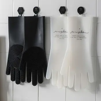 

Cleaning Gloves Dishes Washing Magic Silicone Wash Dishes Brush Non-slip Waterproof Household Gloves