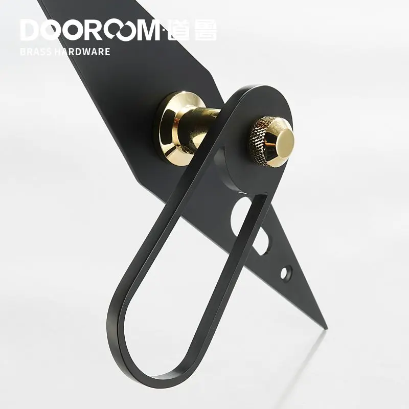 Дверной рычаг Dooroom латунный ультратонкий бесшумный черный золотой современный
