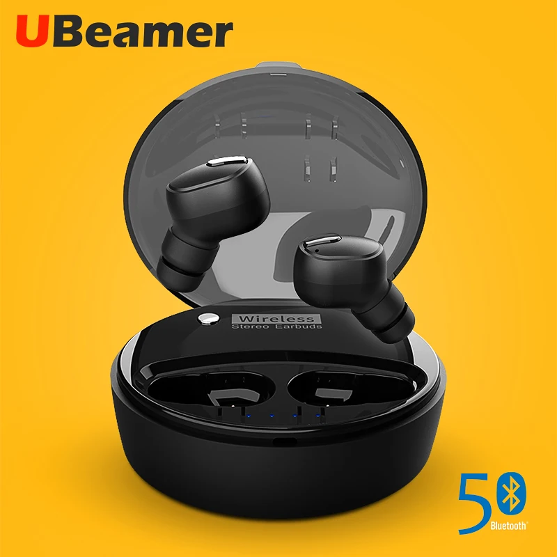 Беспроводные наушники UBeamer M9 True V5.0, Bluetooth наушники с шумоподавлением, водонепроницаемый чехол с зарядкой, гарнитура для телефонов