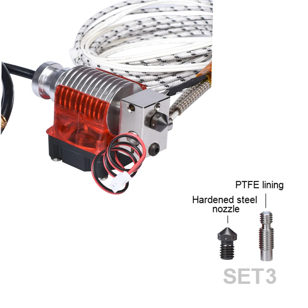 SET 3 Высококачественный V6 J-head комплект экструдера с охлаждающим вентилятором высокая температура обновления 3d принтер части для 3D-принтера - Цвет: SET 3