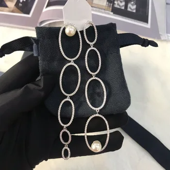 

GODKI luxury Long Imitation Pearl Earrings For Women Bridal Engagement Full Micro Cubic Zircon CZ Earring Jewelry Addiction