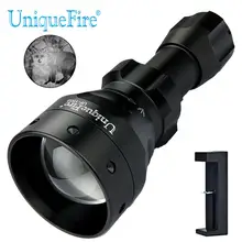 UniqueFire Zoomable 1503 IR 850nm светодиодный светильник фонарь 50 мм выпуклая линза Светильник фонарь с зарядным устройством водонепроницаемый для охоты на открытом воздухе
