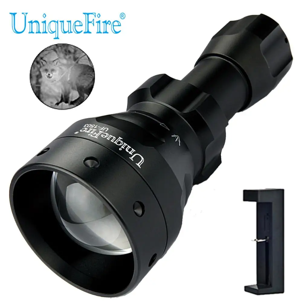 UniqueFire масштабируемый 1503 IR 850nm светодиодный фонарик 50 мм выпуклая линза с зарядным