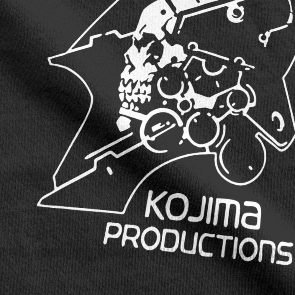 Мужские футболки с металлическим зубчатым механизмом Kojima Products, MGS Hideo Kojima, хлопковые топы с коротким рукавом, футболки с принтом