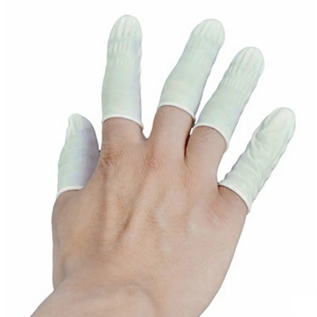 1 Pack Disposable Rubber Latex Finger Cots Anti Static Anti-skid Labour Protective Gloves Multi-purpose Finger Cots