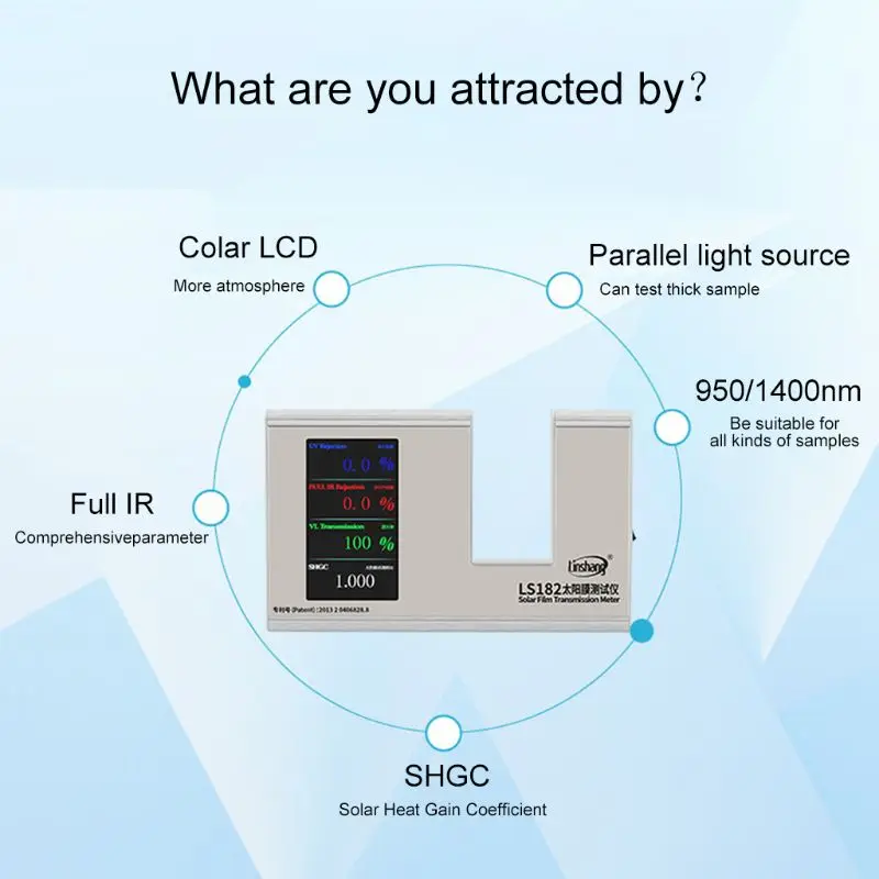 LS182 SHGC счетчик энергии окна с УФ полный ИК Видимый светильник коэффициент пропускания солнечного тепла коэффициент с 6 результатов