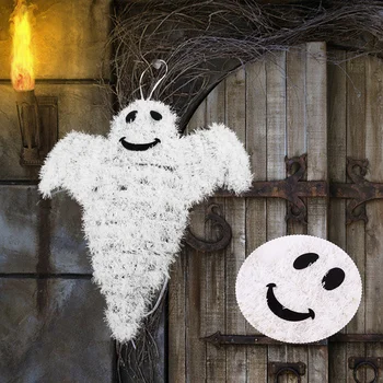 

1pc Hanging Ghost Plastic Durable Ghost Hanging Banner Halloween Hanging Ornaments Hanging Ghost for Tree Indoor Wall