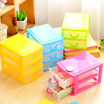 

Practical Plastic Mini Small Storage Drawer Desktop Storage Box Transparent Jewelry Organizer Holder Cabinets Organizing Case