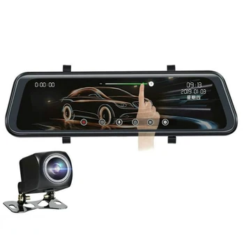 

10 inch Stream Media Car DVR Dual Lens HD 1080P 32G Rear View Mirror Video Recorder Dash Cam