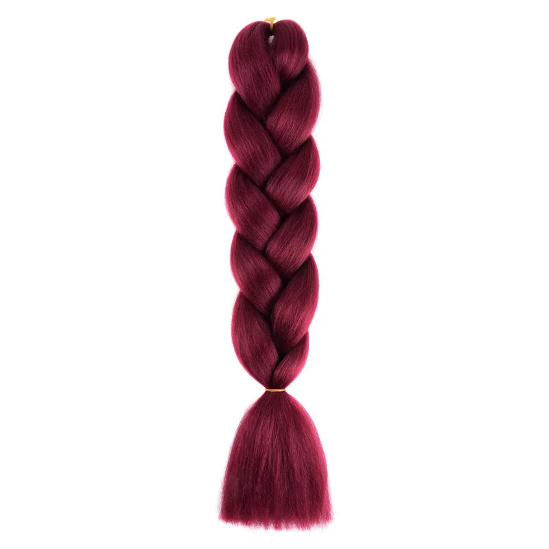 ZYR Джамбо косы Высокая температура волокна Омбре крючком Наращивание волос 24 дюймов 100 г - Цвет: A19
