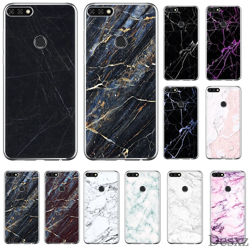 

Phone Case For Huawei Honor 6A 6C 7A 8 8X 8 9 9X 10 View 20 Lite Pro Play Hard Cover Marble Pattern Cool