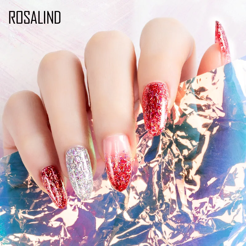 ROSALIND 5ml Gel Nail Polish Shiny Rainbow Glitter Painting Nail Art Design Vernis Semi Permanent Polish Gel Top Coat Manicure