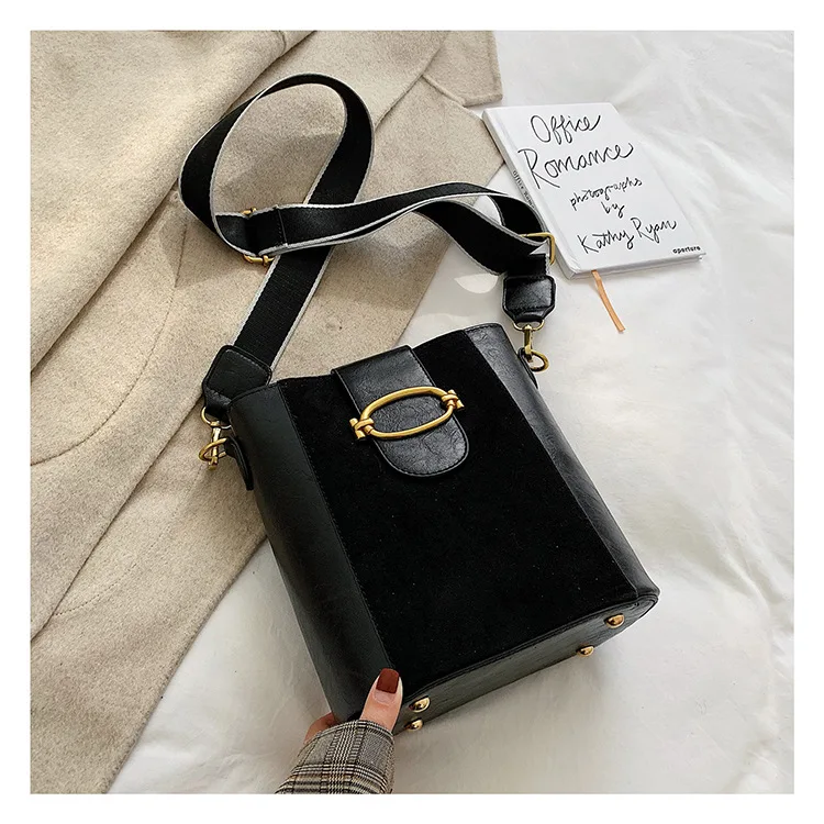 Женская брендовая Оригинальная дизайнерская сумка, модная сумка-мешок с широким плечевым ремнем, сумка на плечо с пряжкой, сумка-мессенджер