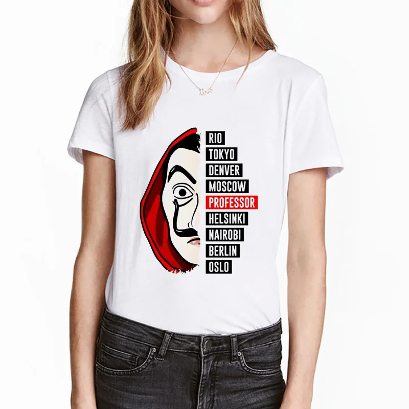 

Tshirt The House of Paper La Casa De Papel Camiseta T Shirt Women Summer Casual Dali Mask Casa De Papel T-shirt