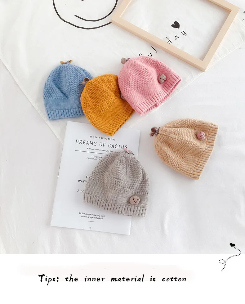 Зимние шапочки Skullies, вязаная шапочка для малыша, Детские шапочки для девочек и мальчиков, теплая шапка, одноцветная, розовая, синяя, теплая шапка для детей, шапка, шапочки