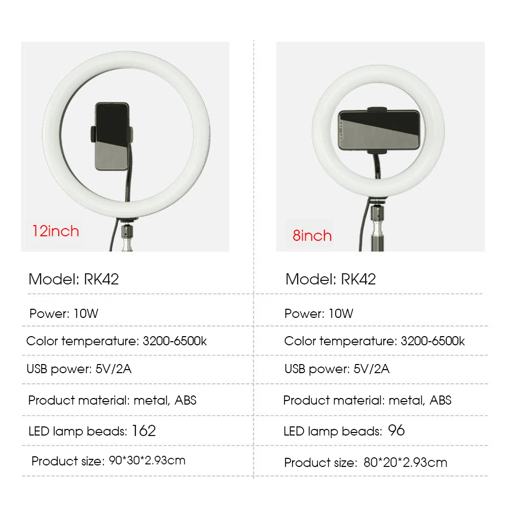 Universal LED Ring Light Photo Studio Camera Light Photography Dimmable Video Light For Makeup Selfie With Phone Holder