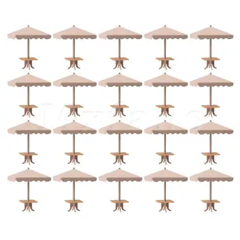 

Mxfans 20pcs 1:100 Model Scenery Miniature Garden Beach Sun Umbrellas IH60-121
