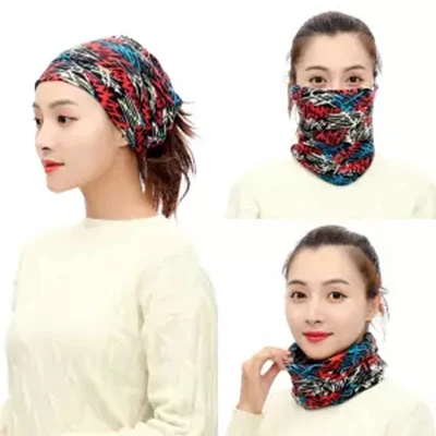 Western style-Red Модные осенне-зимние шарфы унисекс, женские повседневные снуды, маска для лица, шапочки, шапки для мужчин, разноцветные, для спорта на открытом воздухе, повязка на голову, шарф - Цвет: Western style-Red