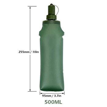 

500ml TPU Outdoor Sport Bottle Soft Flask Collapsible Drink Water Bottle for Running Camping Hiking Bicycle Fitness new
