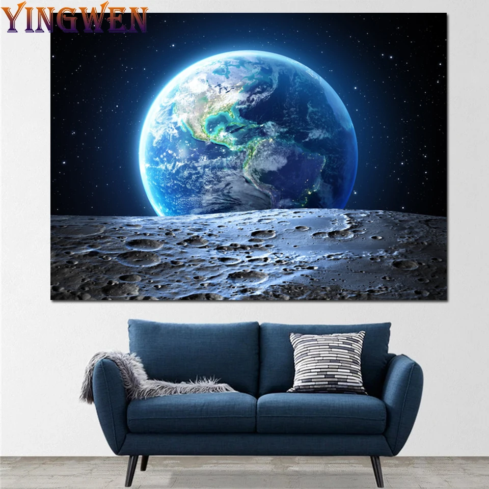 

Earth 5D DIY Diamond Painting Space Full Diamond Embroidery Universe Scenery Rhinestone Pictures Diamond Mosaic Art Home Decor