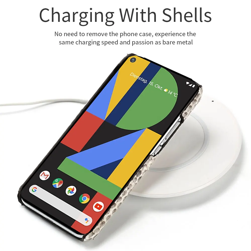 Phone Case For Google Pixel 6 Pro 6 5 5A Pixel 4 Pixel 4A Genuine Python Leather Snakeskins Shockproof Protective Cover Shell
