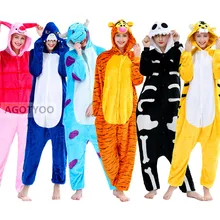Животное кигуруми Единорог Пижама Тигр для женщин и мужчин Домашняя одежда totoro Panda Ститч комбинезоны пижамы с капюшоном Косплей Костюм