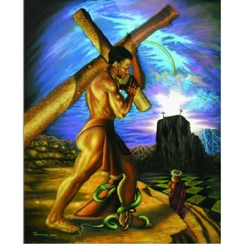 

Full square Diamond paintings Religious man 5D Diamond embroidery cross stitch snake rhinestone Crafts DIY Home Decor needlework