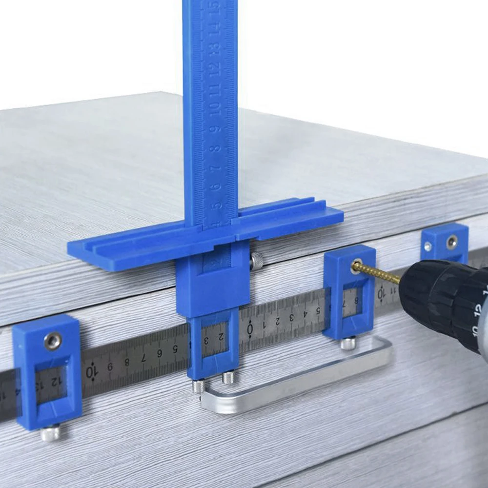 Funda de guía de broca para localizador, herramientas de carpintería desmontables, juego de guía central de brocas, Cajones, accesorios del armario, plantilla localizadora