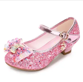 

Butterfly Children Princess Shoes Girls Bowtie Candy Color Hight Heels Slip on Party Dance Sandals For Baby Girls Kids sandals