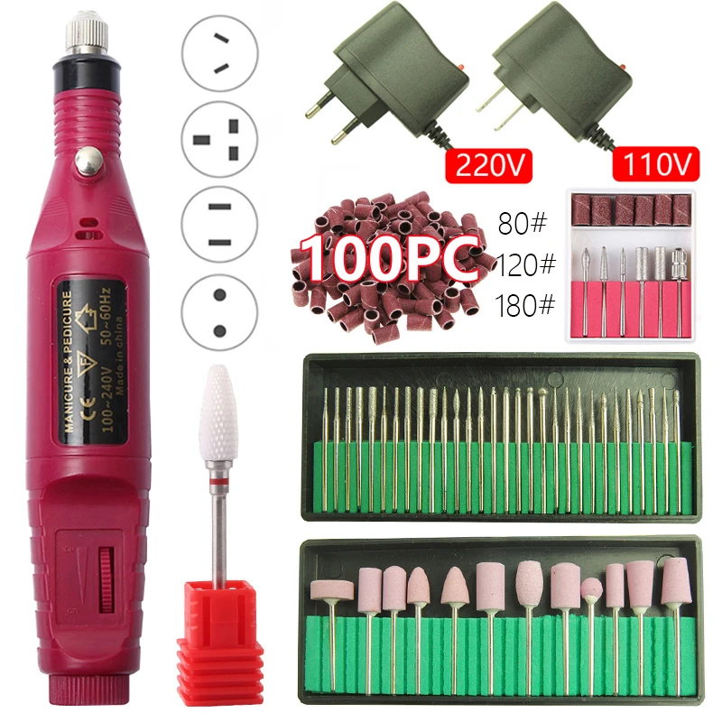 1 Компл. Портативный Электрический Ногтей Сверлильный Станок Маникюрный Набор