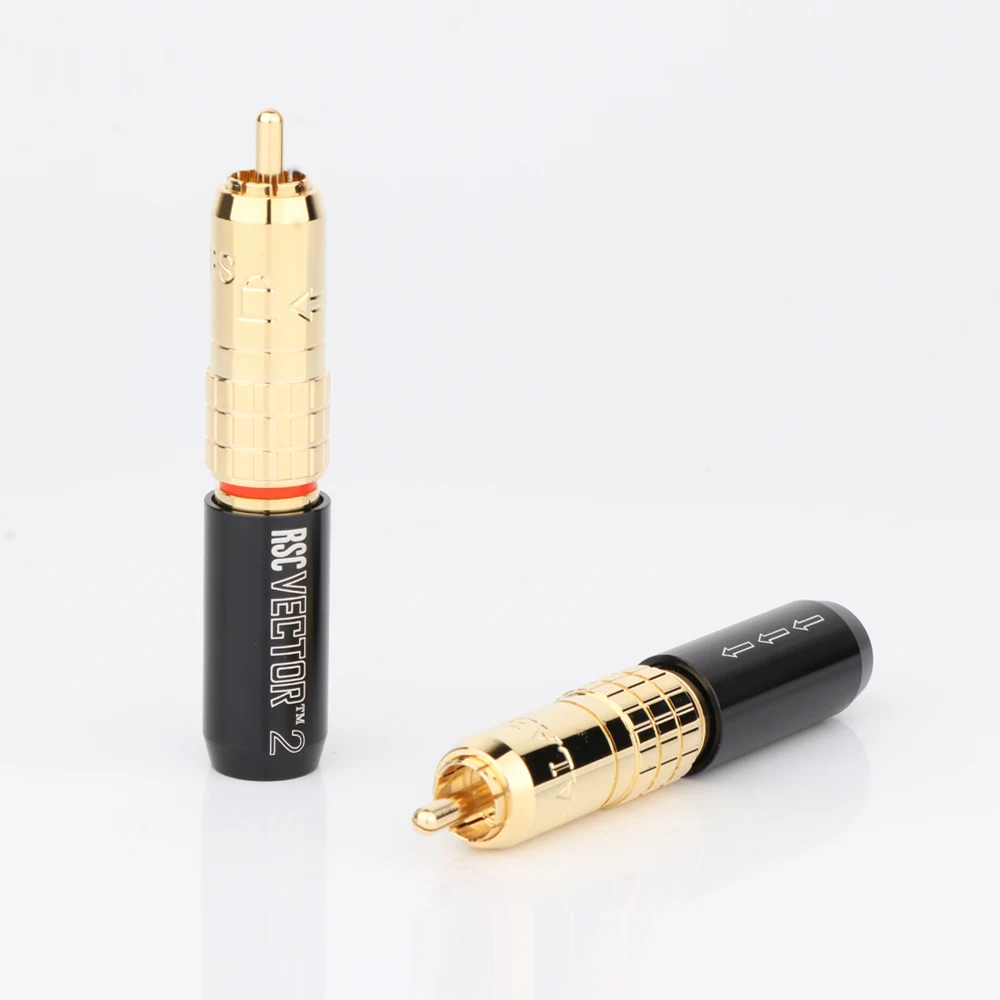 4 шт. Taralabs RSC Vector-2 Позолоченный разъем RCA для сигнального аудио соединительного
