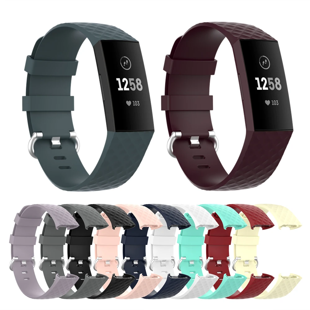 Ремешок спортивный для часов Fitbit Charge 4 мягкий силиконовый сменный Браслет из ТПУ