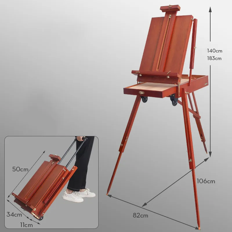 

Easel Caballete Pintura Portable Painting Stand Artist Oil Paint Wooden Easel Box Movable Painting Storage Box Drawing Table