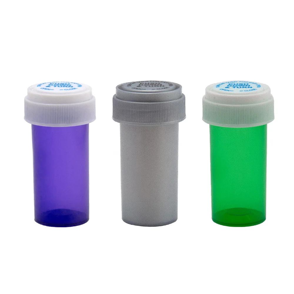 

HORNET 13 Dram Push Down & Turn Vial Container Acrylic Plastic Stroage Stash Jar Pill Bottle Case Box Herb Container Pocket Size