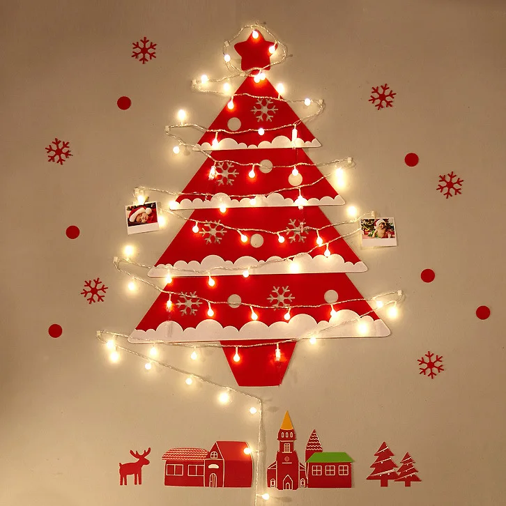 Светодиодный Diary DIY светодиодный светильник s Рождественская елка 100 см нетканое настенное украшение Ночной светильник теплый белый праздничный Декор Светильник ing - Испускаемый цвет: Type A