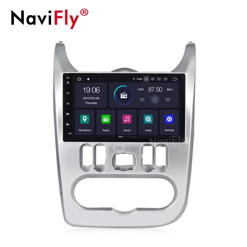 NaviFly Android 9,0 автомобильный радиоприемник gps навигация для Renault Logan I Sandero Lada Lergus Dacia Duster 9 дюймов 1024*600 HD wifi BT, RDS