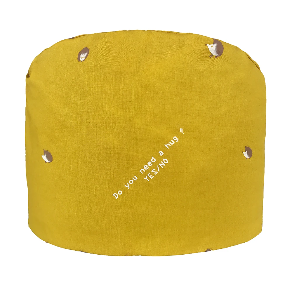 Высококачественная желтая печатная шапка для мужчин и женщин из хлопка для аптеки, кепка для медсестры, эластичная Кепка для операционной, хирургическая Кепка, шапка для врача