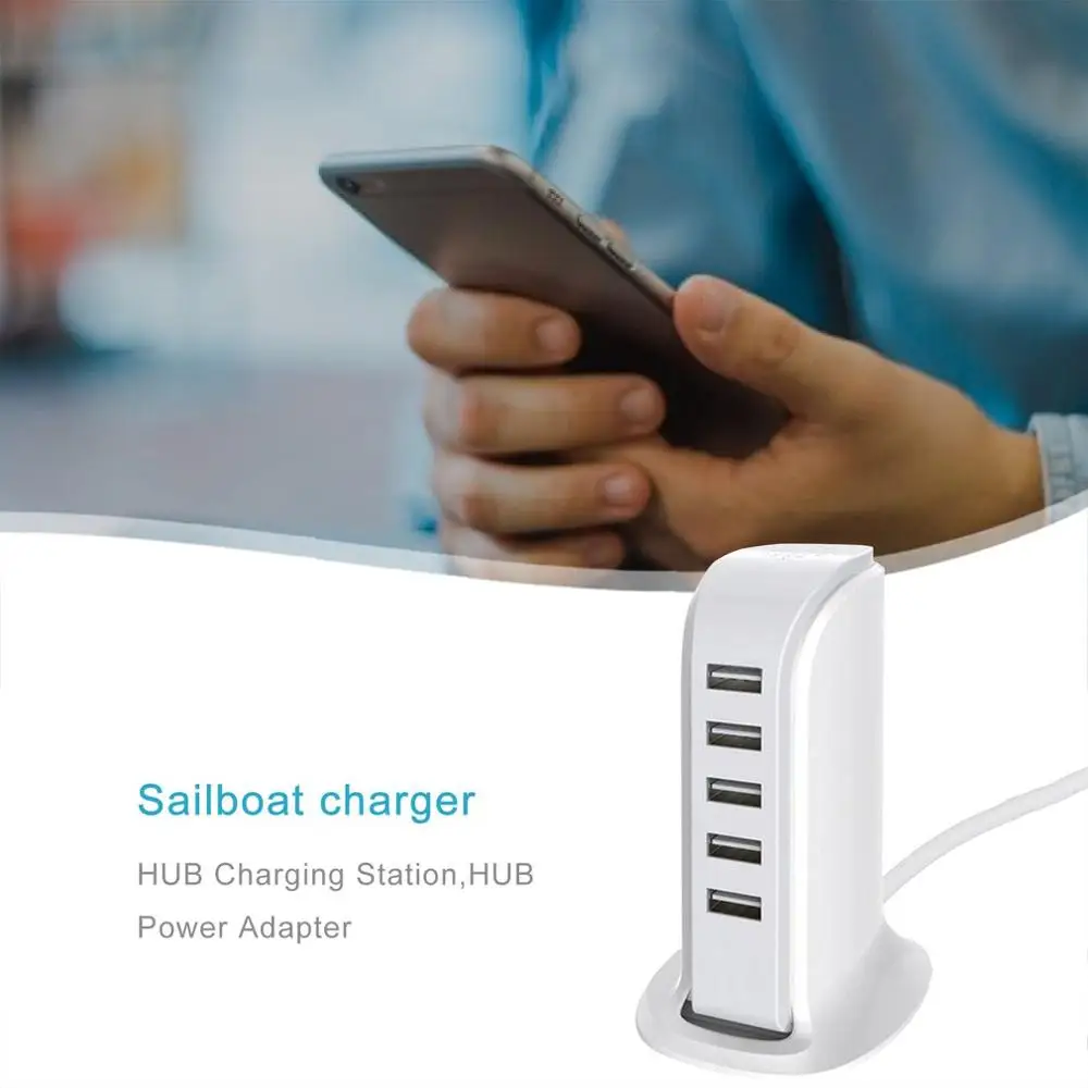 5 портов USB зарядное устройство 4A многопортовый разъем для зарядного устройства