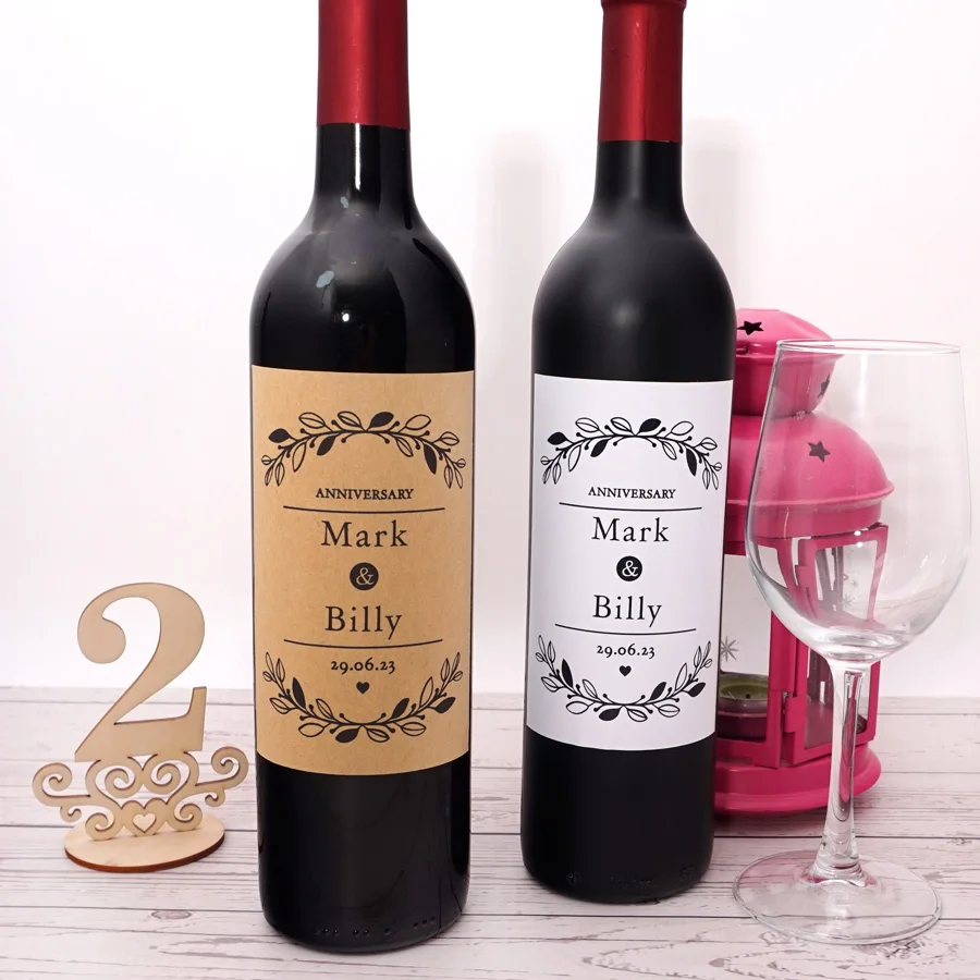20pcs/lot Custom Couple Name Personalized Wine Labels Stickers Valentine's Day ,celebrate Anniversary Diy Party Decor - Party & Holiday Diy ...