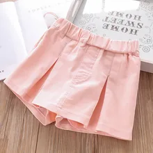 Tong duan ku/Новинка 326780 года; специальное предложение; универсальная плиссированная одежда с эластичной резинкой на талии для девочек; сезон лето; 19